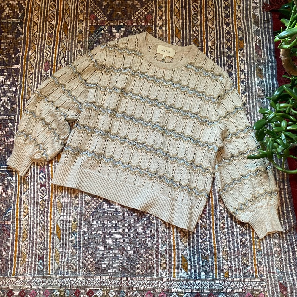 The Great metallic zigzag sweater